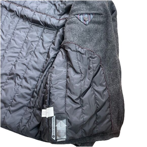 Men's Wool Gap Coat Size Large Gray Zipper Front Lined Vintage Jacket Y2K - Picture 6 of 13